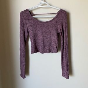 Purple Soft Garage Long Sleeve Crop